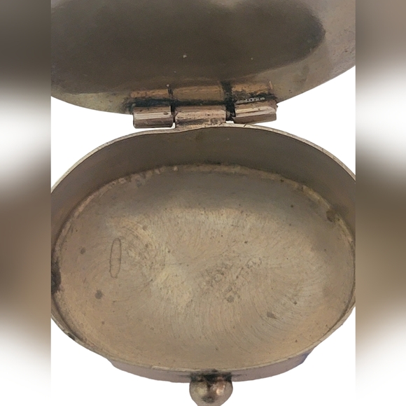 Alpaca Mexico Abalone Floral Inlay Pill Box Hinged Snuff Trinket Vintage Silver - Picture 8 of 17